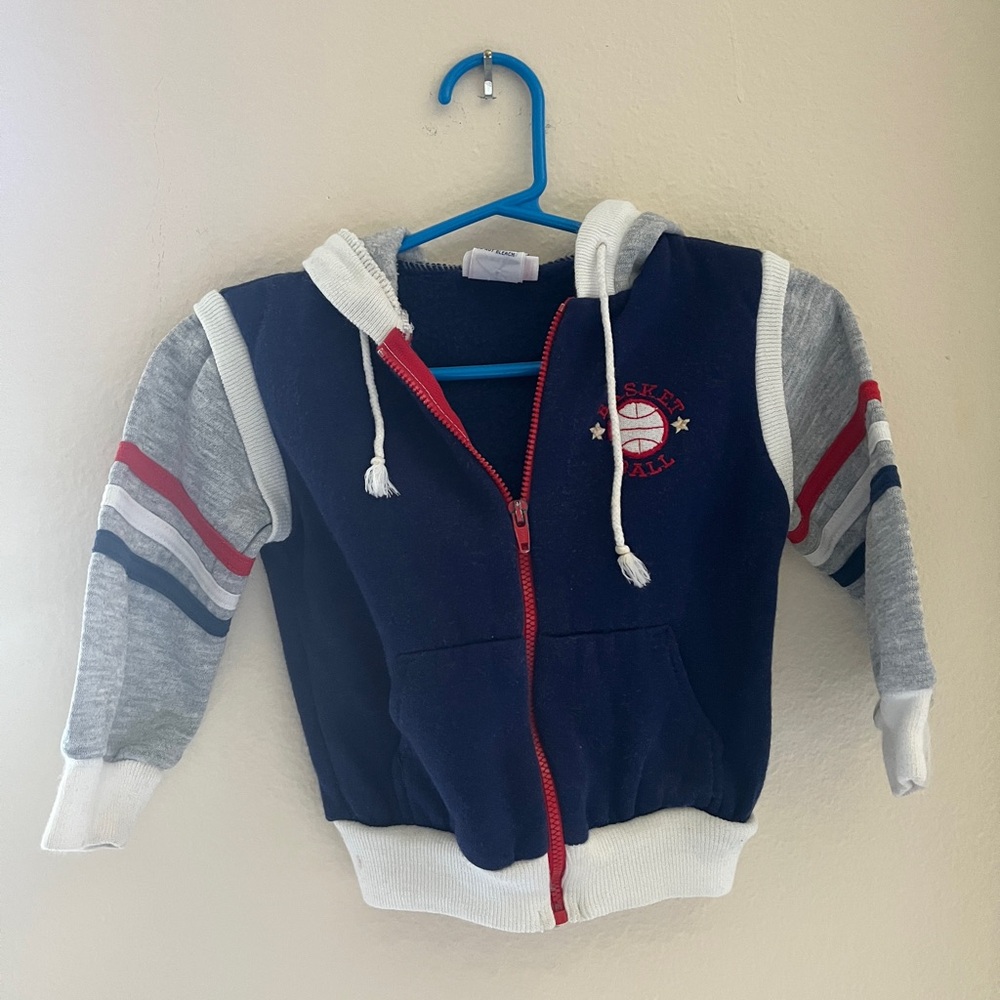 Vintage Kids Basketball Theme Zip Up